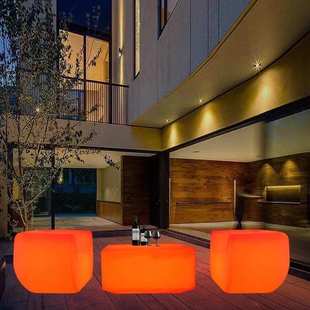 夜店发光方形茶几卡座室内酒吧台桌子露营餐桌椅娱乐单人沙发凳子