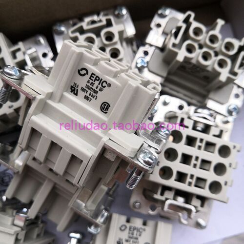EPIC连接器H-BE-6-BF母插芯10401000六针弹片式16A/500V原装德国