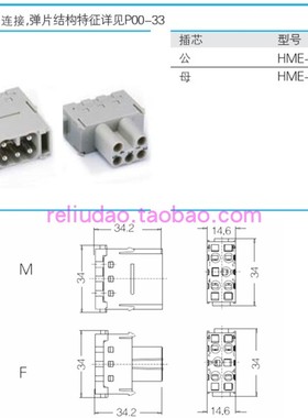 WAIN连接器HME-005-MS公芯HME-005-FS母芯弹片式16A/400V唯恩原装