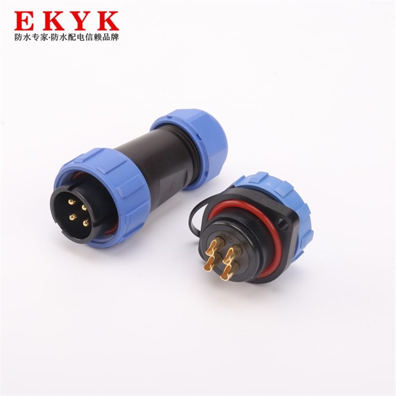防水航空插头SP2110/SP2113二孔法兰插座2-3-5-7-12芯SP21连接器