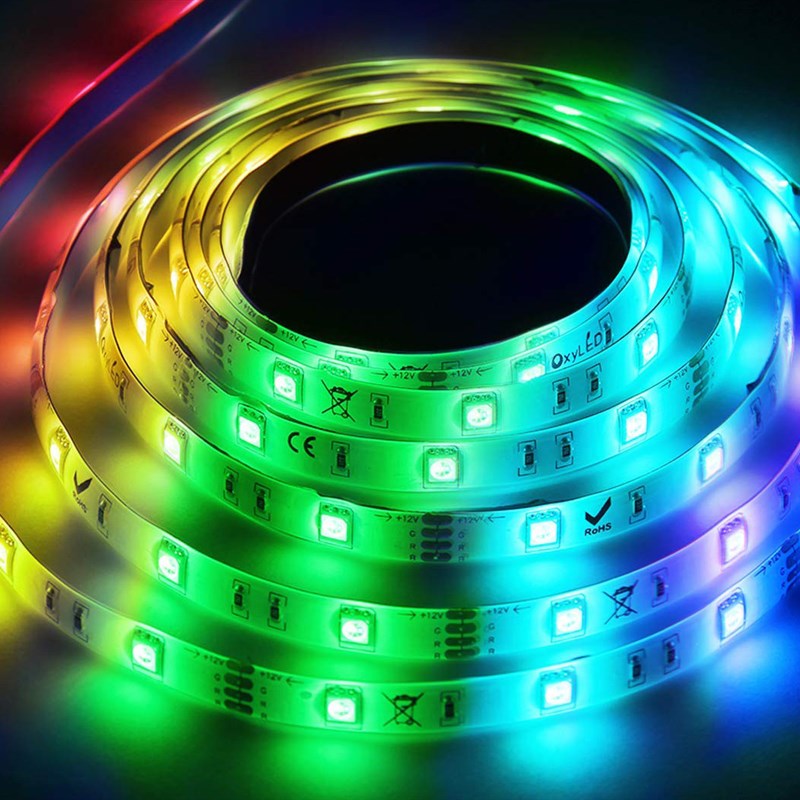WS2812B幻彩LED灯带5V全彩灯条5050灯珠内置IC炫彩单点单控软灯条