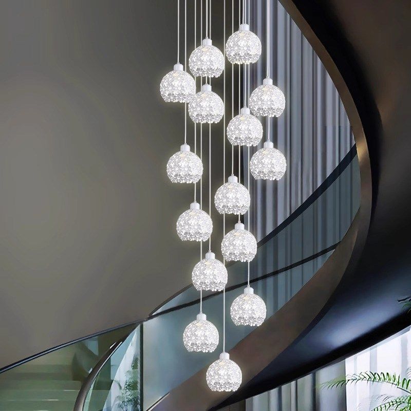 楼梯吊灯长吊灯轻奢碎花创意复式楼挑空别墅loft公寓挑高客厅大灯,家装灯饰光源,LOFT/复式住宅/楼梯吊灯,淘宝优惠券,粉丝福利购,淘宝优惠卷