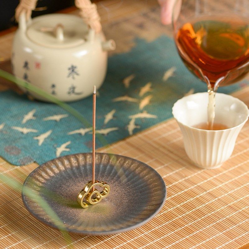 日式鎏金陶瓷香托 手工茶托杯托沉香香盘线香托香灰托茶香道零配,餐饮具,茶托,淘宝优惠券,粉丝福利购,淘宝优惠卷