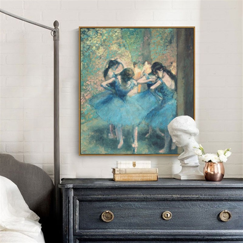 德加 蓝色舞者 小众艺术装饰画民宿客厅卧室沙发墙玄关超美挂画