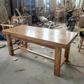 全实木餐桌椅组合纯榆木1.4米1.6米桌椅组合小户型家用吃饭桌子