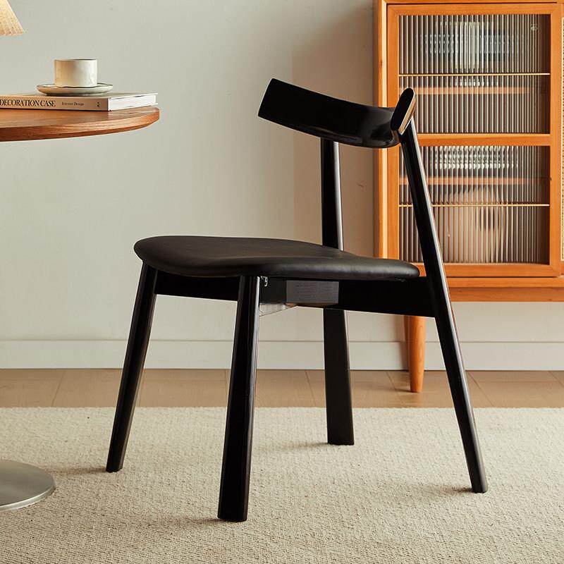 意式简约餐桌椅子家用实木靠背椅轻奢高级感软包化妆椅网红休闲