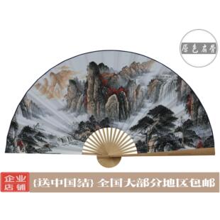 5年扇面不下垂质保*鸿运当头*大挂扇玄关客厅壁挂工艺大画折扇子