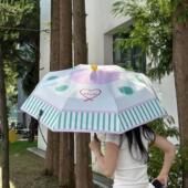 雨或阳光伞 折叠防晒伞 销售 ssamnti心跳对比色手绘便携式