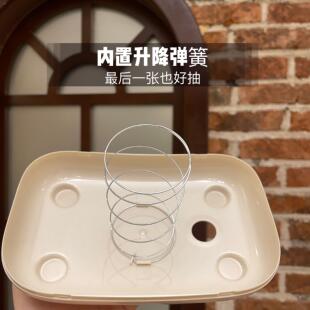 轻DBX奢卡通桌面办纸巾客卧室茶几家用公室弹簧抽厅纸盒餐盒巾纸