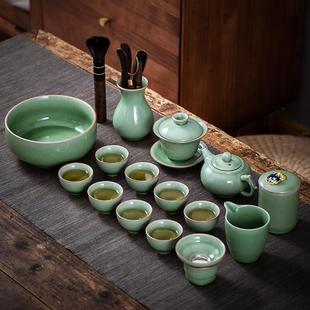 夫高端冰裂青GWT瓷汝窑整套功茶具家用办茶公套泡茶礼壶茶杯盒套