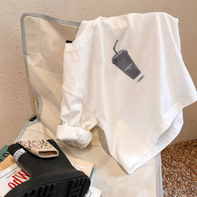 男女童长袖T恤纯棉春秋款韩版白色宽松简约休闲圆领儿童打底衫t恤