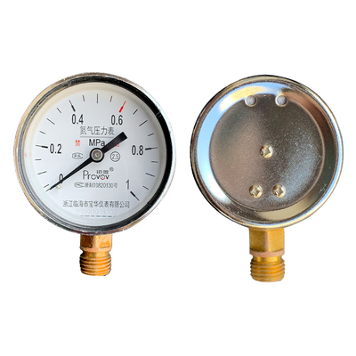 铂唯Y60氮气压力表N2减压器表头(0.4/1/1.6/2.5/4/6/10/25)MPa