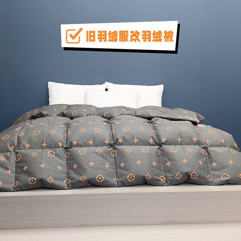 新款全棉双层自充绒羽绒被被壳被套半成品防钻毛高密内胆芯壳纯棉