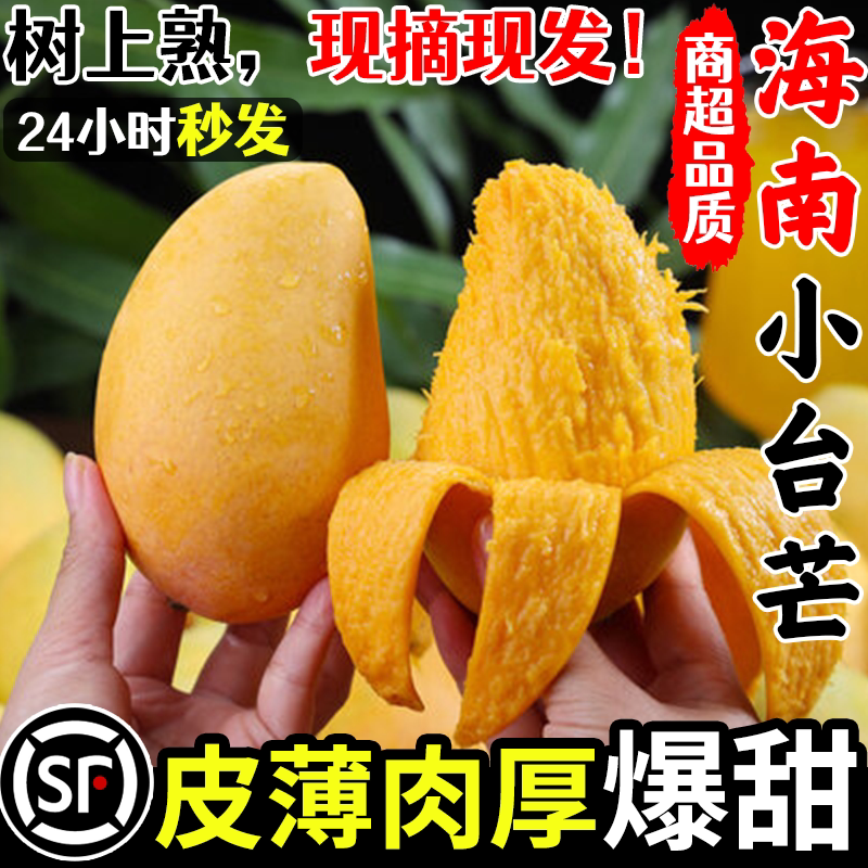 海南小台农芒果10斤新鲜小台芒应当季水果现摘热带芒果整箱包邮9图片