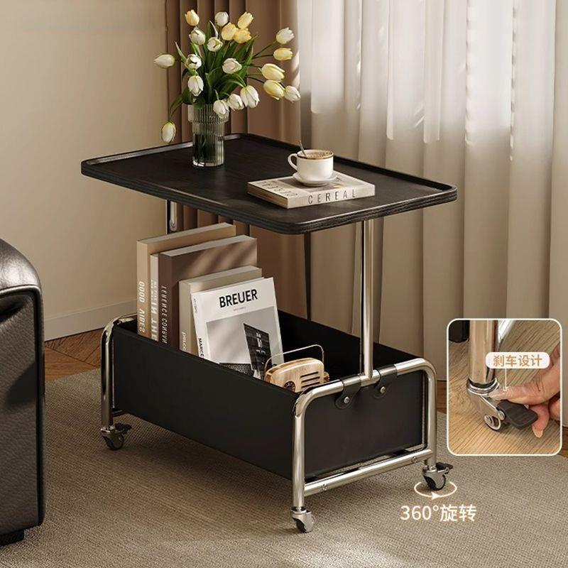 可移动小茶几小户型小桌子带轮床边置物架沙发边几客厅床头边柜几