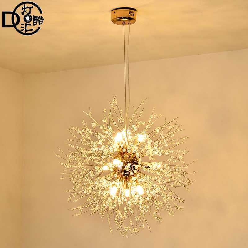 跨境亚马逊创意个性水晶蒲公英吊灯轻奢咖啡店餐厅服装店卧室灯具