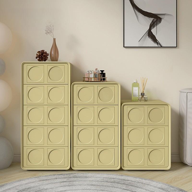 全实木法式奶油风烤漆四五斗柜客厅收纳边柜中古卧室梳妆台储物柜