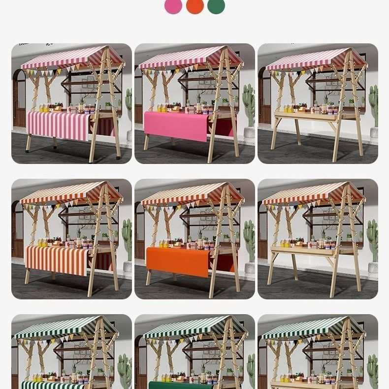 集市网红摊位展示架折叠夜市实木摆摊架子促销户外花车移动可折叠