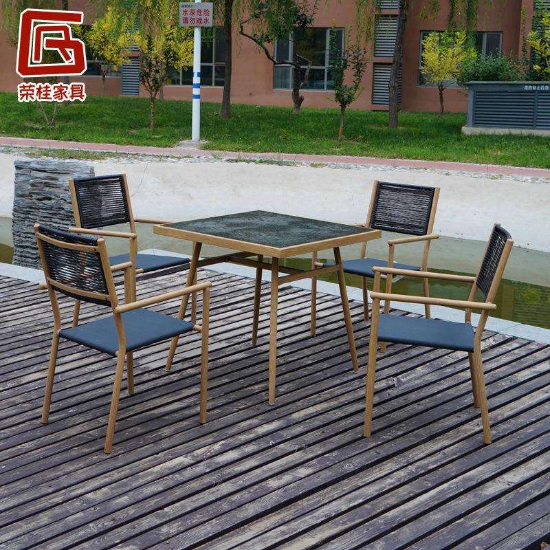 户外花园庭院藤编桌椅五件套藤条椅子休闲室外编织露台藤椅