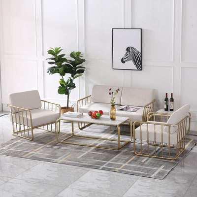 北欧网红咖啡厅双人布艺沙发 西餐厅酒吧清吧沙发茶几组合