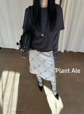 Plant Ale~春上新设计感花朵显瘦直筒半裙