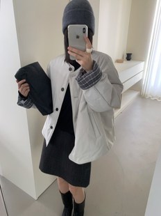 About moon～冬上新拼接两面穿加厚超韩棉服