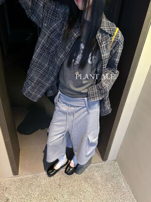 Plant Ale～春上新韩系格子衬衫外套复古长袖衬衣设计感小众慵懒