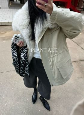 Plant Ale~冬上新韩系大毛领宽松显瘦派克鹅绒服