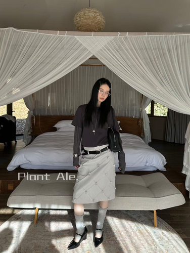 Plant Ale~春上新韩系百搭假两件纯棉长袖T恤