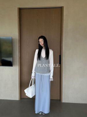 Plant Ale～春上新韩系简约百搭松紧腰显瘦半身裙