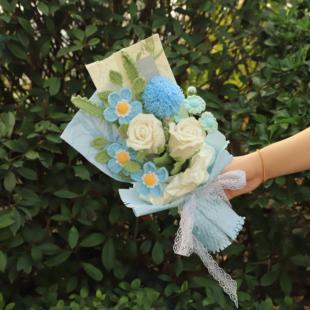 针织毛线 线玫瑰花束手工成品编织中高考送女友妈妈闺蜜毕业生日