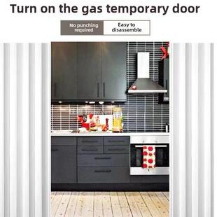 PVC折叠门推拉隔断开放式厨房开通燃气临时门免打孔卫生间简易门