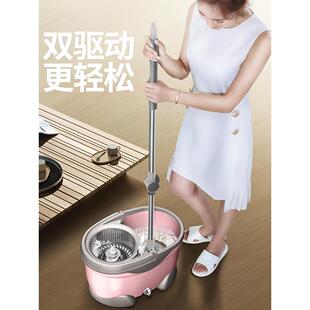 家用自动拖把杆通用旋转式桶擦地免手洗拖地拖布脱水地拖拖把旋转