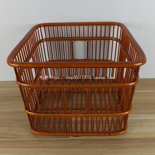 竹藤编正方形酒店毛巾筐布草篮浴巾收纳筐竹编篓脏衣筐现货/定做