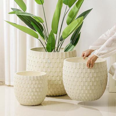 落地镁泥大花盆轻奢高级感百合竹龟背竹柠檬树大叶榕客厅阳台花盆