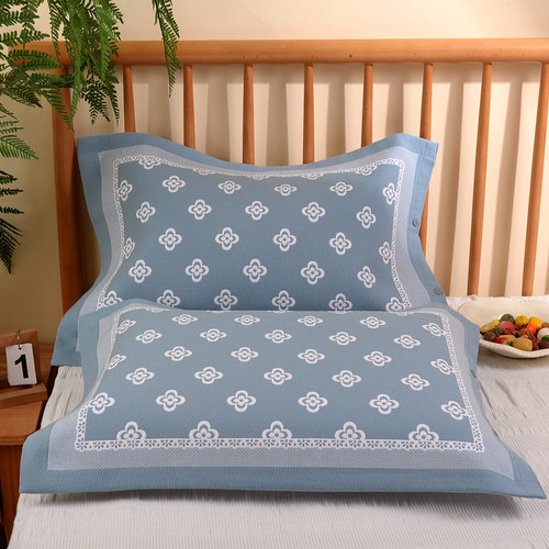 纯棉纱布棉六层纱布枕套40x60