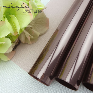 饰贴纸 双向透明浅茶色玻璃贴膜橱窗店面移门窗户隔热防爆膜咖色装