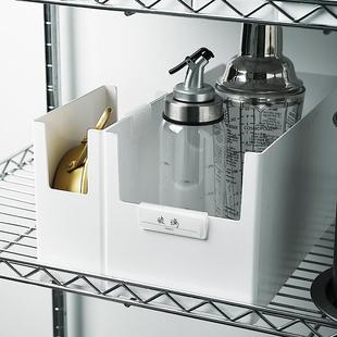 直角收纳盒桌面杂物化妆品面膜收纳筐家用橱柜厨房抽屉整理盒 日式