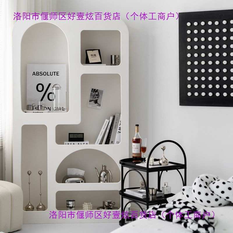 北欧收纳柜展示柜客厅装饰柜陈列柜白色落地书柜洞穴柜墙边柜简约