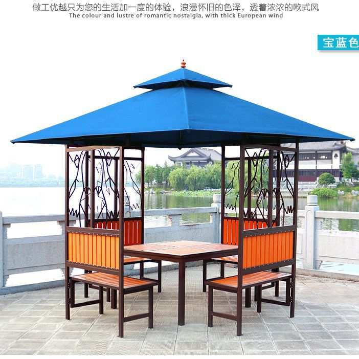 花园遮阳棚铁艺木花鸟亭子户外凉亭庭院雨棚餐厅室外露台帐蓬平顶