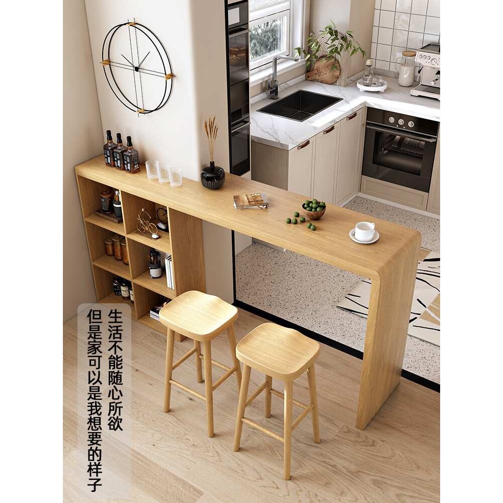 家庭隔断小吧台餐桌一体家用客厅开放式厨房垭口桌子岛台高脚实木