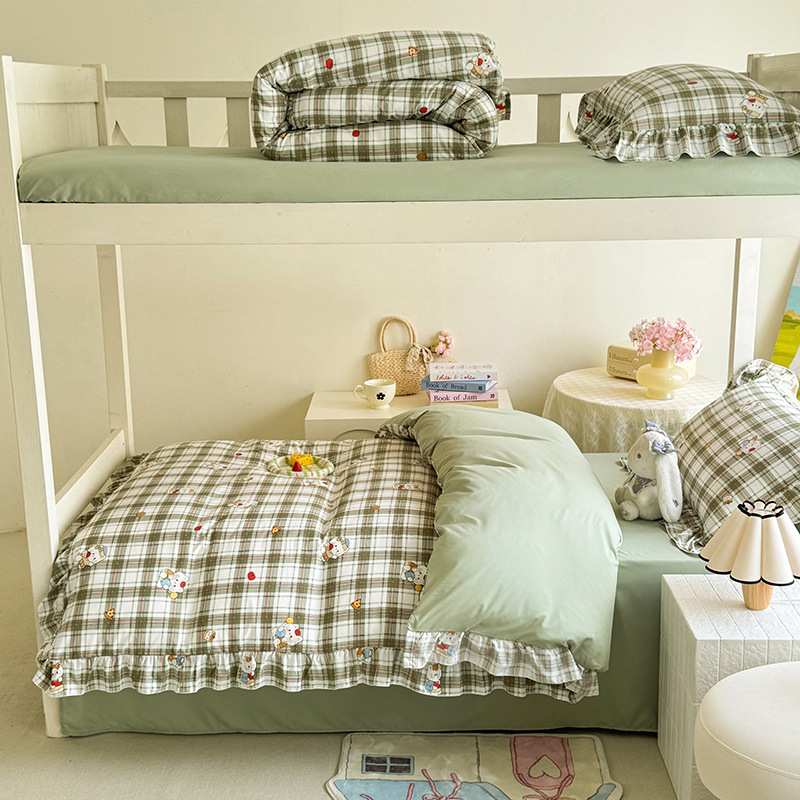 少女被套三件套夏季学生宿舍床上用品上下铺床单被罩四件套全套装