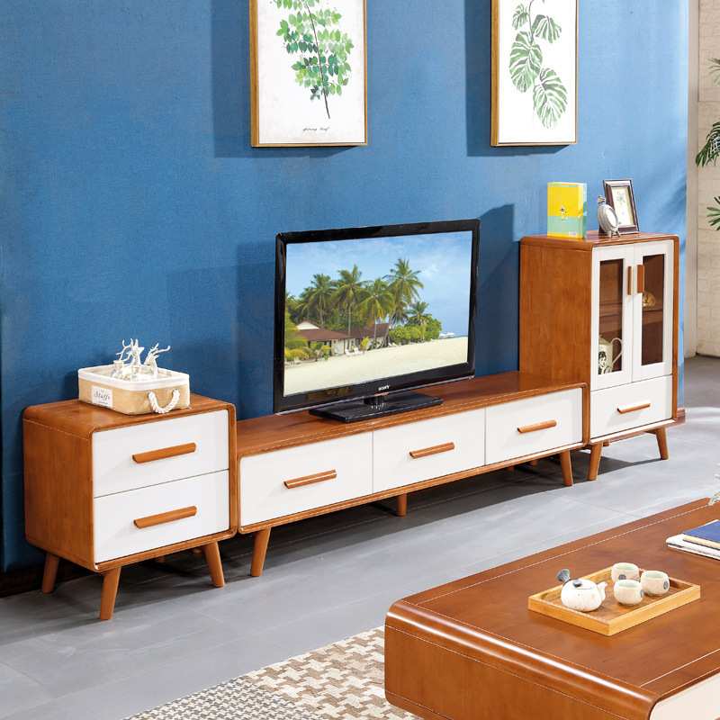 北欧简约实木电视柜茶几客厅组合小户型套装卧室家具地柜极简风