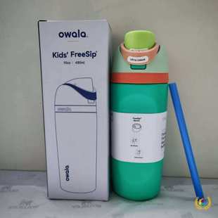 ?跨境高货亚马逊Owala双层真空16oz 儿童便携水果保温杯吸管