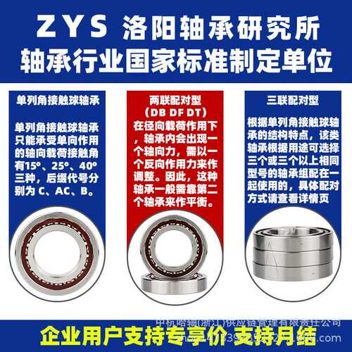 ZYS 洛阳轴承研究所 7203 7204 7205 C P4 DB DF DT 两联配对