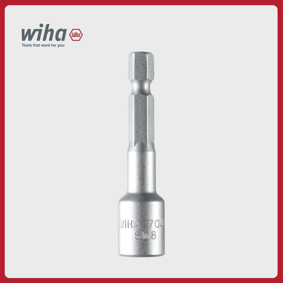 wiha威汉德国 55mm磁性标准插入式螺母批头7044M