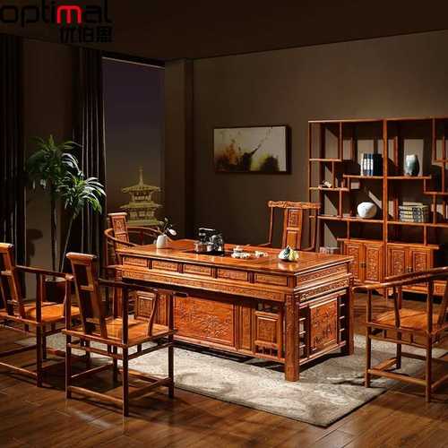 南昌1米8茶桌椅组合实木茶台套装新中式榆木办公室喝茶泡茶桌禅意