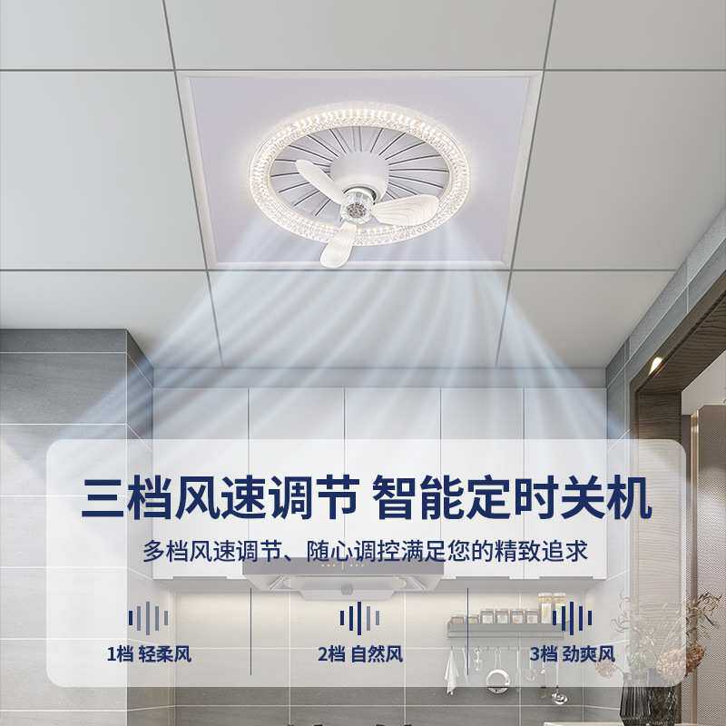新款厨卫吸顶风扇灯家用厨卫插拔式360度摇头智能风扇灯中山灯具