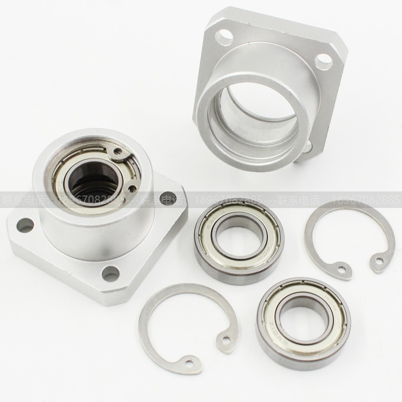 双轴承座方形法兰轴承座组件轴承固定座铝合金带座轴承BASB BGSB