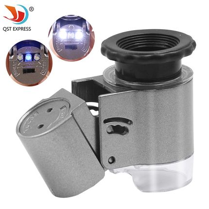 带LED灯带UV验钞灯 看玉石珠宝古玩迷你显微镜珠宝鉴定50倍放大镜